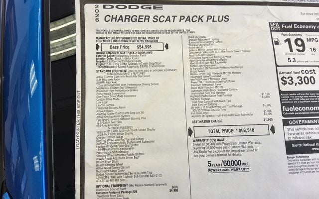 2026 Dodge Charger CHARGER SCAT PACK PLUS 2-DOOR AWD
