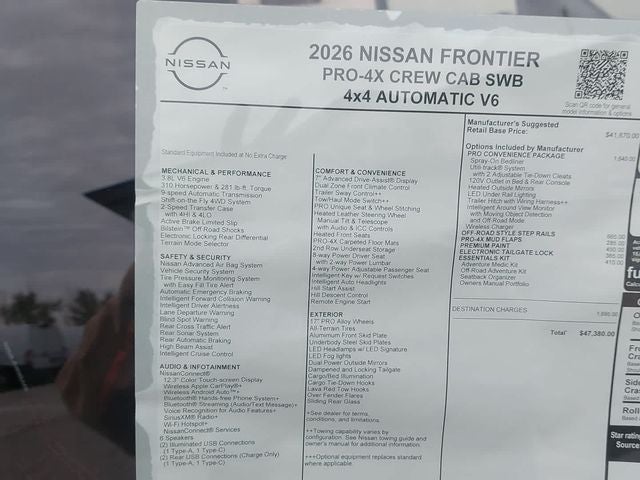 2026 Nissan Frontier Crew Cab PRO-4X®