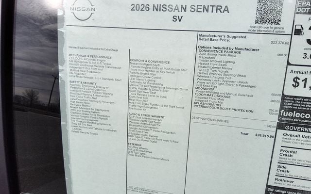 2026 Nissan Sentra SV