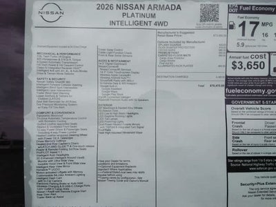 2026 Nissan Armada Platinum