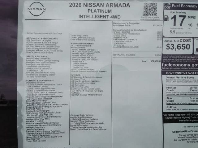 2026 Nissan Armada Platinum